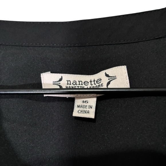 Nanette Lepore Pleated Dress Peasant Sleeve Office Workwear Dressy Size 16 - Picture 3 of 14